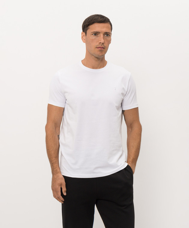 Trussardi Біла футболка з вишивкою емблеми G0228000123NMTS01J01 зображення 2
