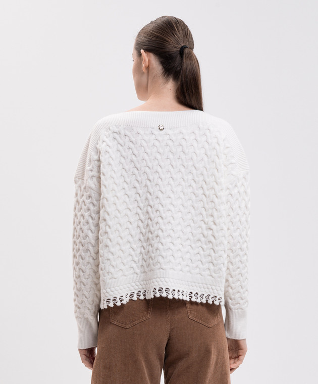 Twinset Свитер цвета айвори с фактурным узором 262AP3282 изображение 4