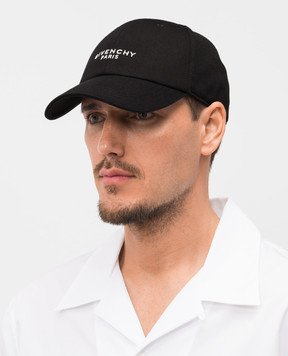Givenchy Чорна кепка з вишивкою логотипа BPZ0CAP0C4