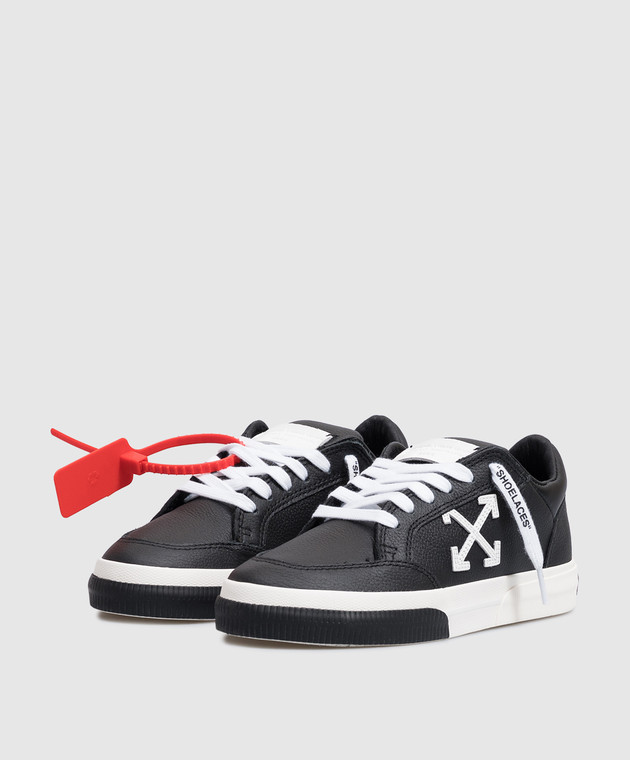 Off-White Чорні шкіряні кросівки Vulcanized W288C9L002 зображення 2