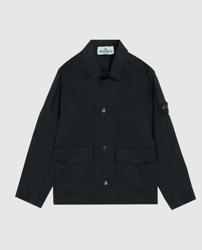Stone Island Детский черный блейзер с патчем логотипа L1S16A100001S000168