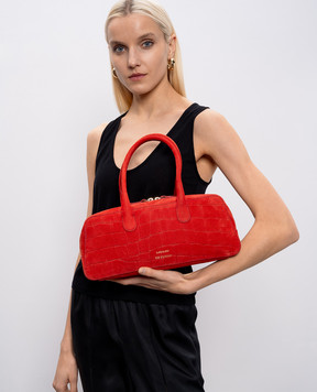 Loulou de Saison Червона сумка-багет MAWI з нубука MAWI