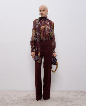 Etro Бордовые брюки из шерсти WREA006599TJ254