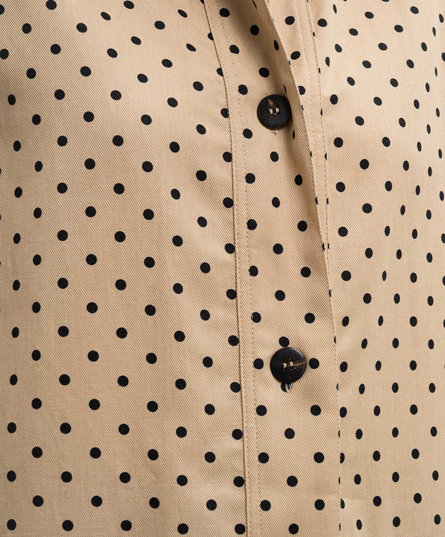 Max Mara Коричневая рубашка с леном в горох MSTPANINO изображение 5