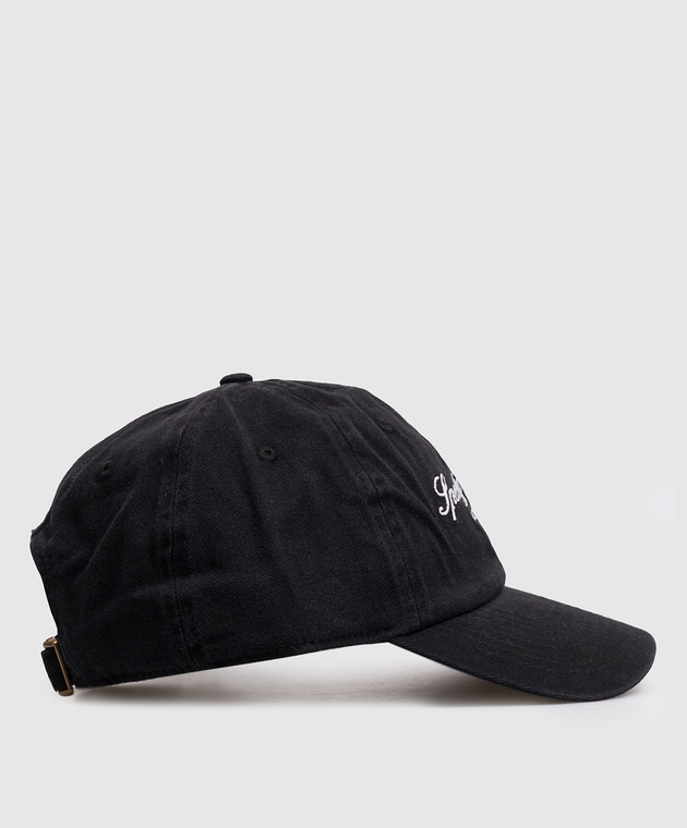 Sporty & Rich Чорна кепка з вишивкою логотипа AC04071329BA02 зображення 3