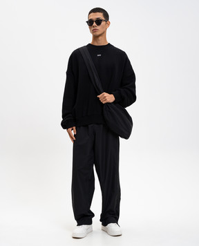 Off-White Чорний світшот з принтом логотипа 44MBA070F5F003