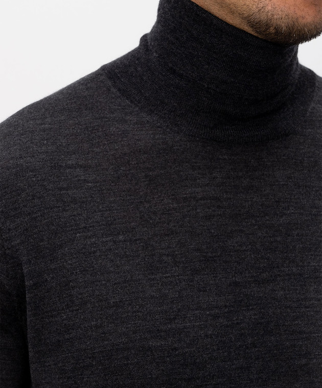 Brunello Cucinelli Гольф серого цвета из шерсти и кашемира M2400103 изображение 5