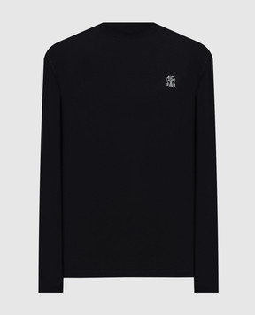 Brunello Cucinelli Черный лонгслив с эмблемой M0B131370