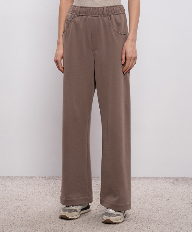 Brunello Cucinelli Коричневые спортивные штаны MN05NHF499 изображение 3