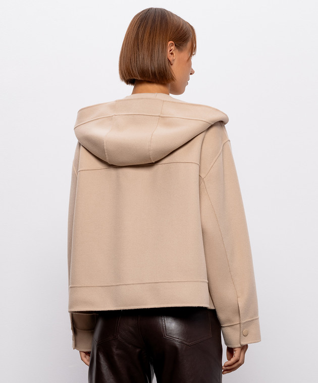 Max Mara Weekend Бежевое укороченное пальто RIDENTE с шерстью WKDRIDENTE изображение 4