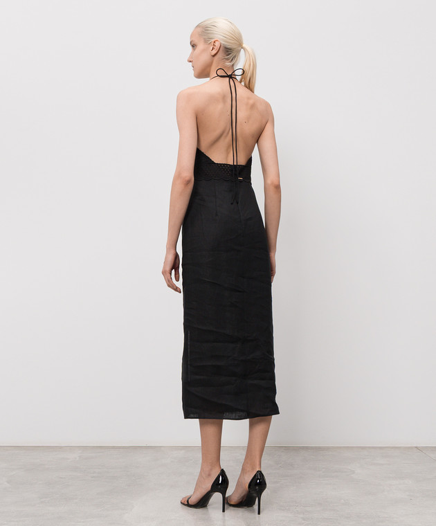 Twinset Черное платье из льна 261TT2390 изображение 3