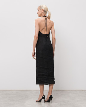 Twinset Чорна сукня з льону 261TT2390