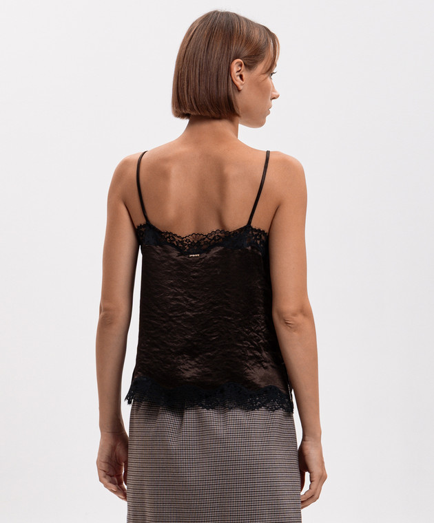 Twinset Коричневий топ з мереживом 262TP2112 зображення 4