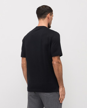 Brunello Cucinelli Черная футболка с принтом эмблемы M0B138440