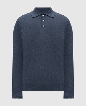 Brunello Cucinelli Синее поло из кашемира M2200295