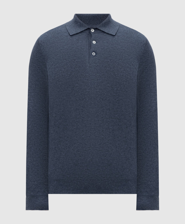 Brunello Cucinelli Синее поло из кашемира M2200295