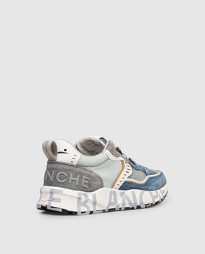 Voile Blanche Сині комбіновані кросівки CLUB01 з вінтажним ефектом 0012017465181C96