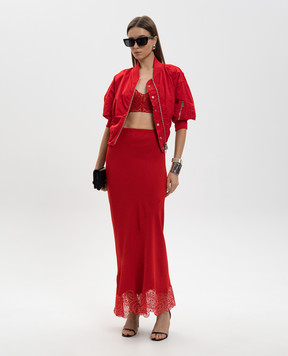 Ermanno Scervino Красный топ с кружевами D482L334FKV