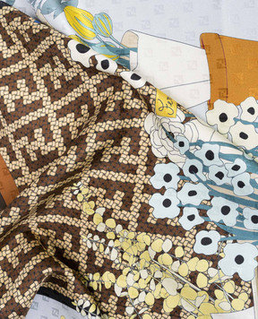 Fendi Голубой платок из шелка Gardening FXT091B01T