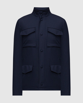 Pini Parma Синя куртка з вовни FJCKBLUE