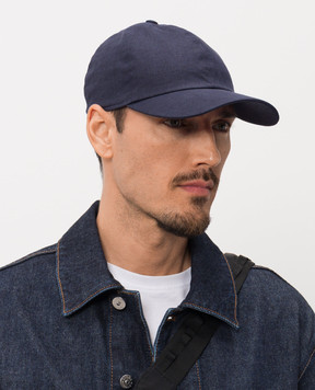 Bertolo Cashmere Синя кепка з льону 3012494