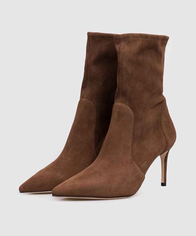 Stuart Weitzman Коричневые замшевые ботильоны STUART POWER SJ973 изображение 2