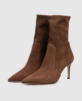 Stuart Weitzman Коричневые замшевые ботильоны STUART POWER SJ973