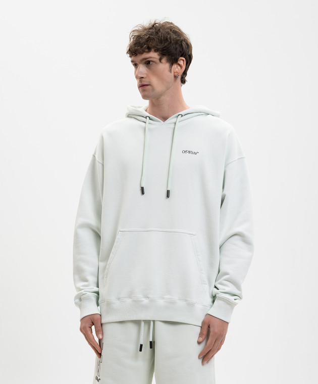 Off-White Зелене худі з емблемою Half Arrow 44MBB085S26F00A зображення 3