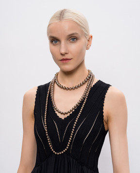 Madreperla Коричневе багатошарове намисто 211778