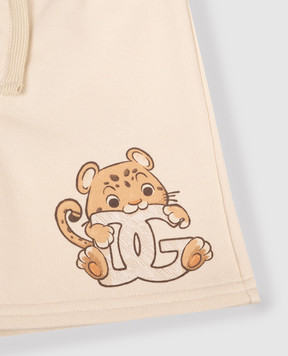 Dolce&Gabbana Дитячі бежеві шорти з принтом L1JQS2G7PNI