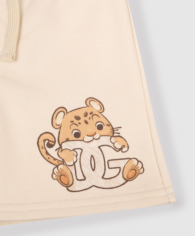 Dolce&Gabbana Дитячі бежеві шорти з принтом L1JQS2G7PNI зображення 3