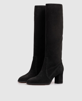 Santoni Черные замшевые сапоги WSDH72382NERNHHA