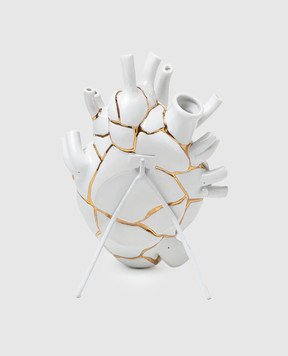 SELETTI Біла порцелянова ваза Love in Bloom Kintsugi 09929