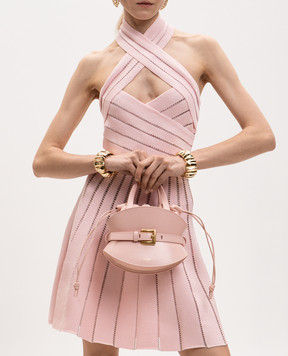 Balmain Розовая кожаная сумка Shuffle Mini FN0DP017LMTE