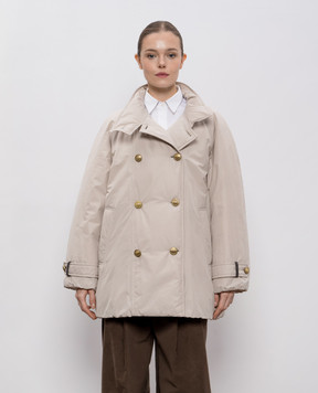 Brunello Cucinelli Бежевая двубортная пуховая куртка MG5017709