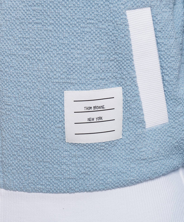 Thom Browne Блакитна спортивна куртка з нашивкою логотипа FJT436AJ0194 зображення 5