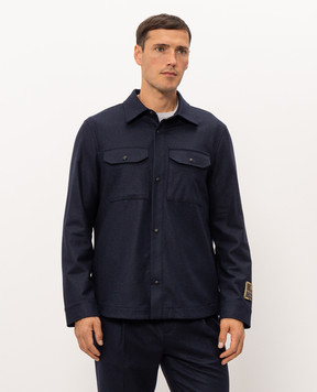 Cashmere&Whiskey Синя сорочка з вовни та кашеміру 07687R0775