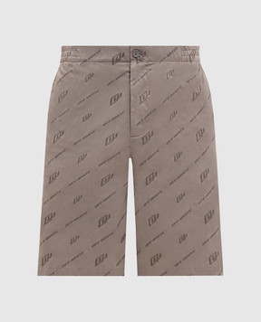 Off-White Серые шорты в узоре 44XCB092S26F002