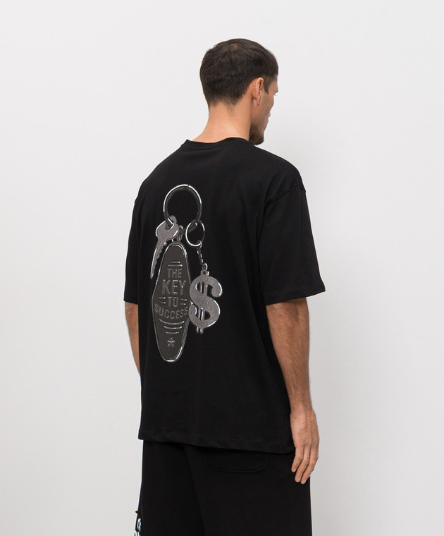 Comme des Fuckdown Чорна футболка з принтом FMS6CFABM01998 зображення 4