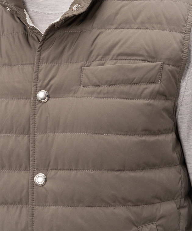 Brunello Cucinelli Сірий пуховий жилет MV4081711 зображення 5