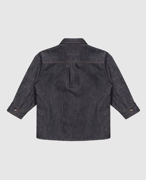 Brunello Cucinelli Дитяча синя джинсова сорочка з люрексом BB148C864B