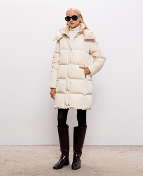 Moncler Пуховик Litte цвета айвори L20931C00012539ZD