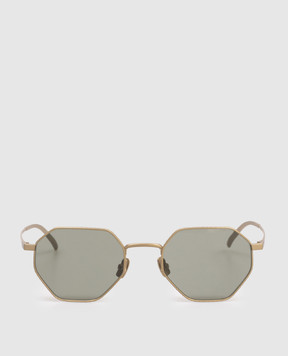 Bottega Veneta Золотые солнцезащитные очки Intrecciato 861361VIGA0