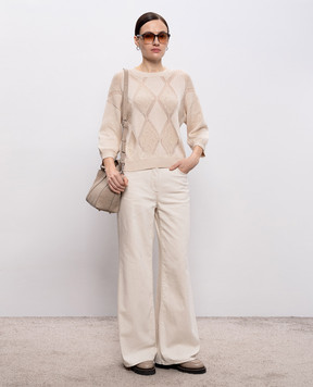 Peserico Бежевий джемпер з паєтками S99164F079333A