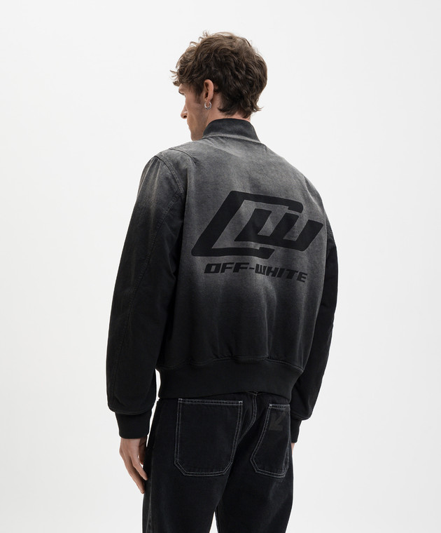 Off-White Черный утепленный бомбер 44XEH05OS26F001 изображение 4