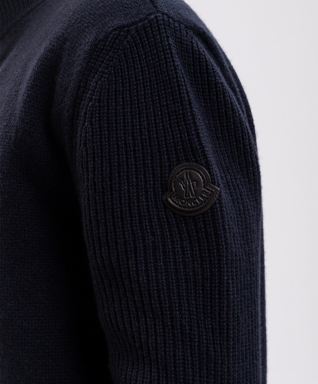 Moncler Синий кардиган из шерсти и кашемира L20919B00013M4281 изображение 5