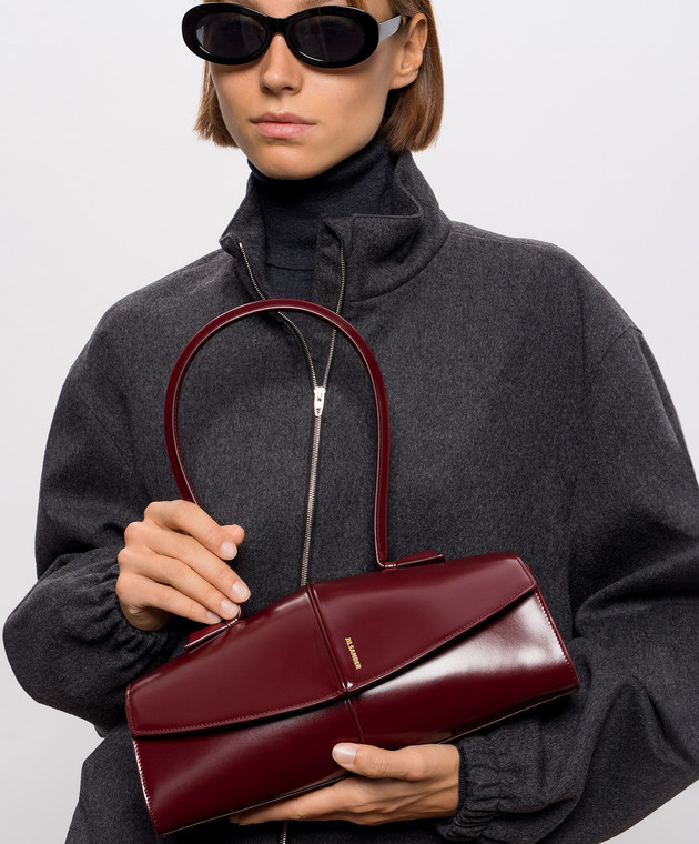 Jil Sander Бордовая кожаная сумка Linea J08ZH0104P9054 изображение 2