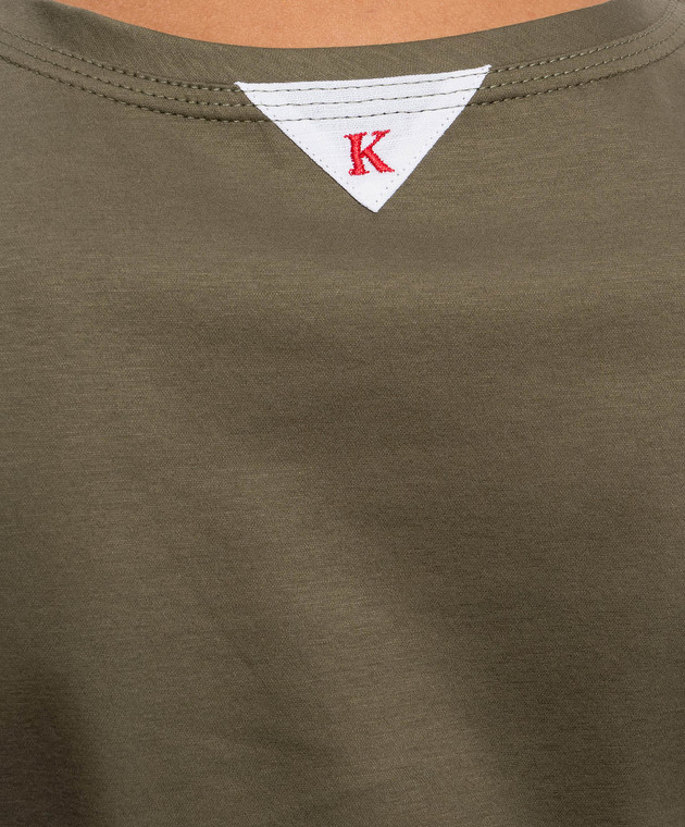 Kiton Футболка кольору хакі D61449H09200 зображення 5