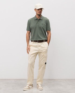 C.P. Company Зелене поло з логотипом MPL722A005263W