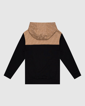 Fendi Дитяча чорна спортивна куртка з візерунком монограми JUH1065V0